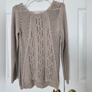 Between Me & You Women's Beige Cable Knit Cotton Sweater Size M